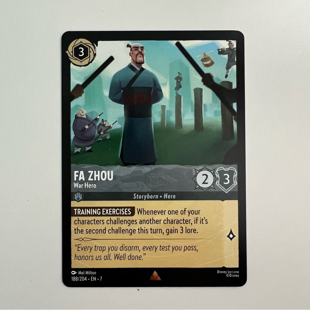 RARE Fa Zhou War Hero Lorcana Trading Card Game Archazias Island